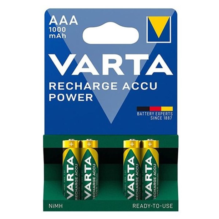 AAA batterijen oplaadbaar 1000mAh Varta (4 stuks)