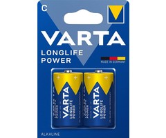 Varta longlife power alkaline C batterijen (2 stuks)