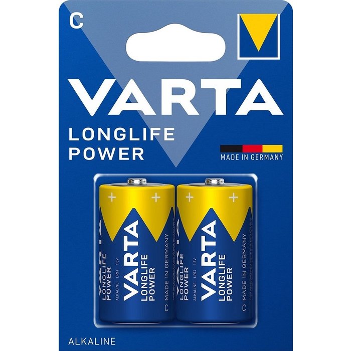 Varta longlife power alkaline C batterijen (2 stuks)