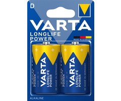 Varta longlife power alkaline D batterijen (2 stuks)