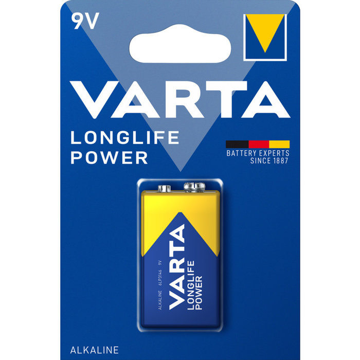 9V batterij Varta longlife power alkaline