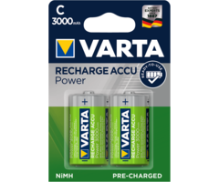 C batterijen oplaadbaar 3000mAh Varta (2 stuks)