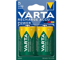 D batterijen oplaadbaar 3000mAh Varta (2 stuks)