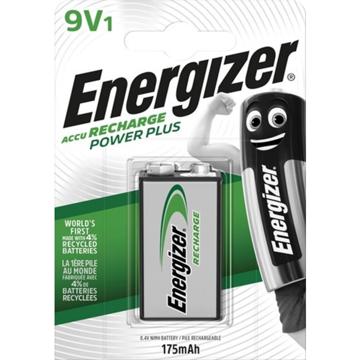 9V batterij oplaadbaar 175mAh Energizer