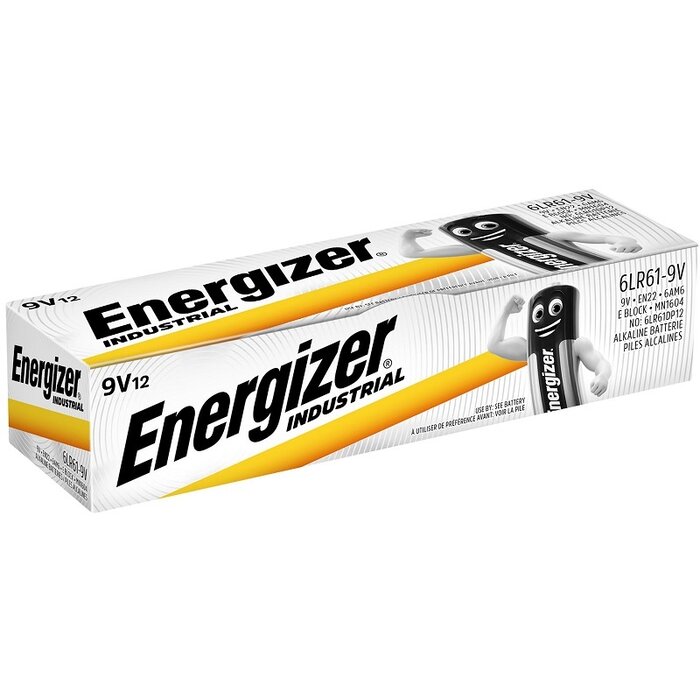 9V batterijen Energizer industrial alkaline (12 stuks)