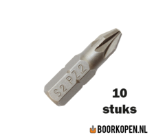 10 stuks pozidriv schroefbit PZ2