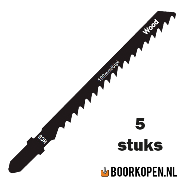 Zaagblad decoupeerzaag hout 75mm 6 TPI voor rechte zaagsnede