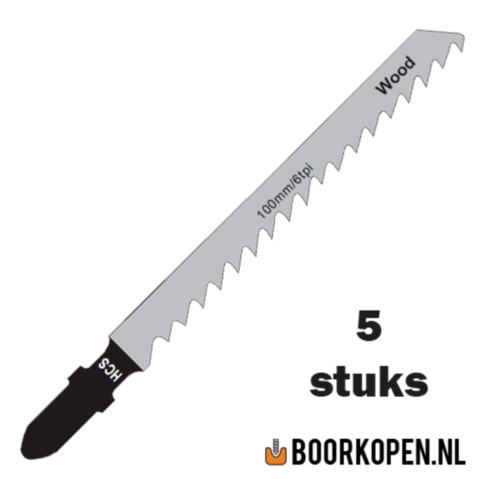 Zaagblad decoupeerzaag hout en PVC 75mm 6 TPI voor rechte zaagsnede clean cut