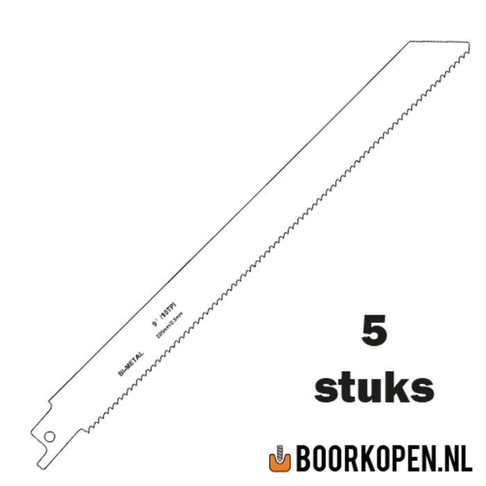 Zaagblad reciprozaag universeel hout en metaal 225mm 10 TPI