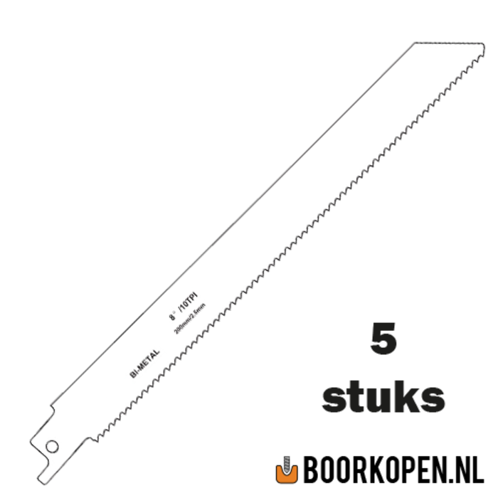 Zaagblad reciprozaag universeel hout en metaal 200mm 10 TPI