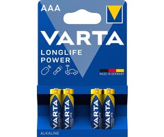 Varta longlife power alkaline AAA batterijen (4 stuks)