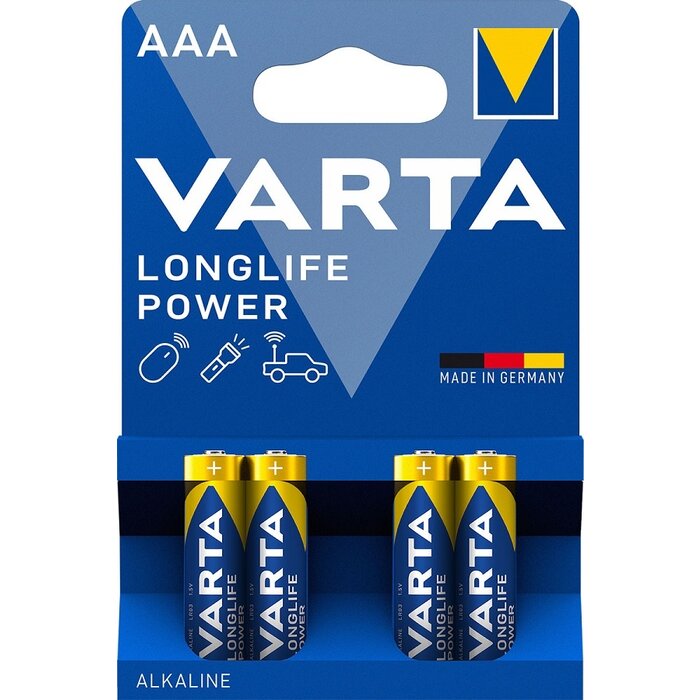 Varta longlife power alkaline AAA batterijen (4 stuks)