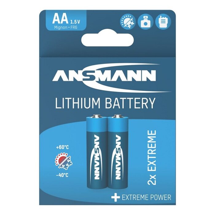 Ansmann extreme lithium AA batterijen (2 stuks)