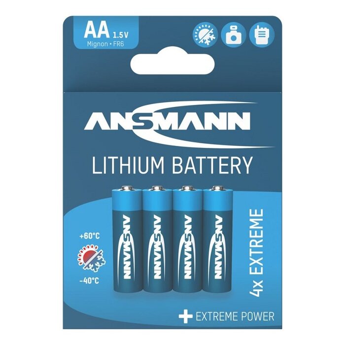 Ansmann extreme lithium AA batterijen (4 stuks)