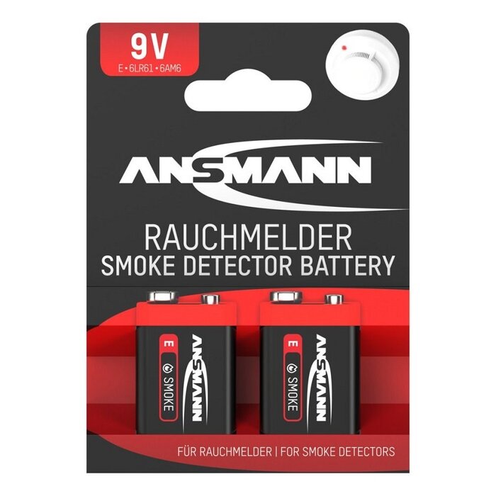 9V batterijen Ansmann alkaline (2 stuks)