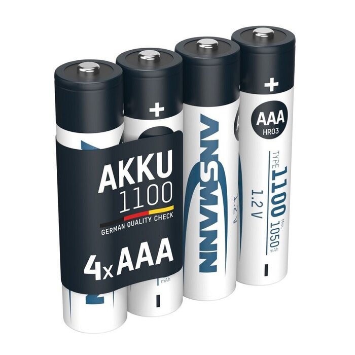 AAA batterijen oplaadbaar 1100mAh Ansmann (4 stuks)