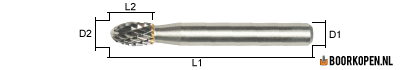 Stiftfrees type E - 6mm