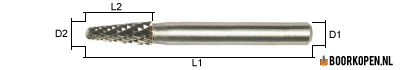 Stiftfrees type L - 6mm