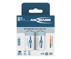 D batterijen oplaadbaar 5000mAh Ansmann (2 stuks)