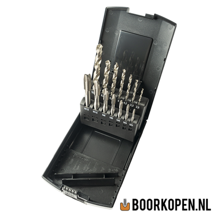 Machinetapset HSS doorlopend metrisch 14 delig