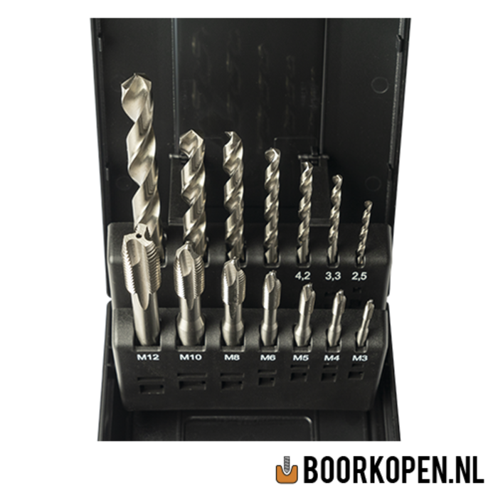 Machinetapset HSS doorlopend metrisch 14 delig