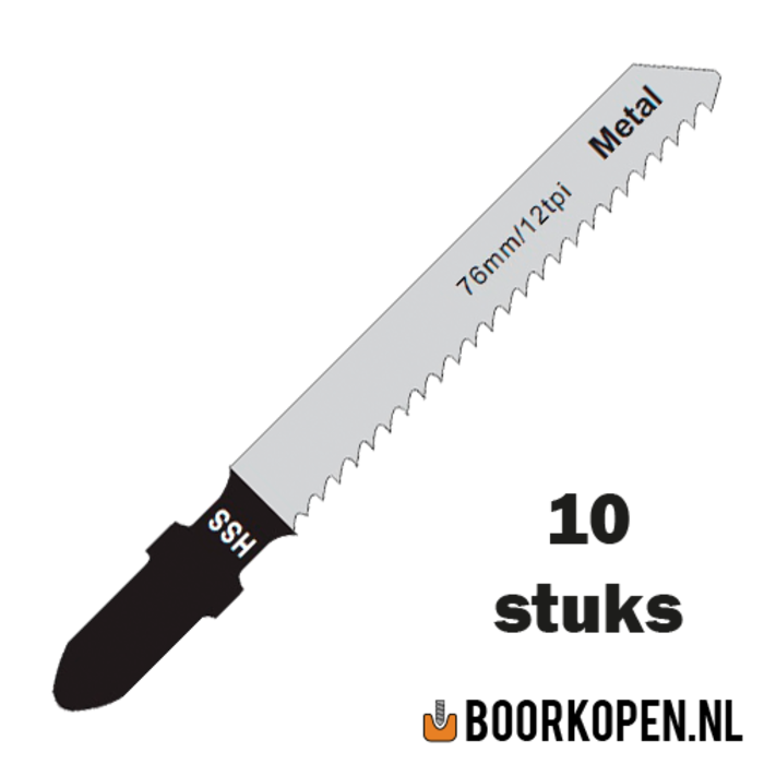 10 stuks decoupeerzaagjes voor metaal 50mm 12 TPI