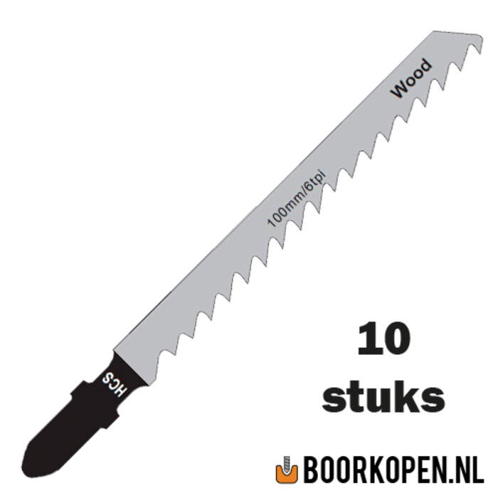 10 stuks decoupeerzaagjes hout en PVC 75mm 6 TPI voor rechte zaagsnede clean cut