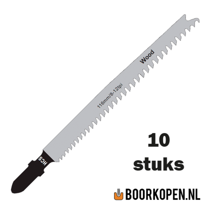 10 stuks decoupeerzaagjes hout 90mm 8-12 TPI voor rechte zaagsnede clean cut
