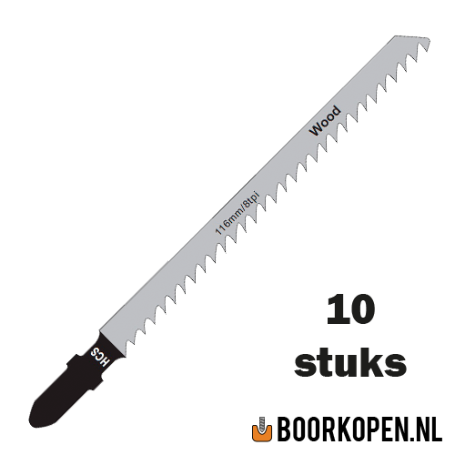 10 stuks decoupeerzaagjes hout 90mm 8 TPI voor rechte zaagsnede clean cut