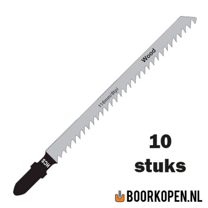 10 stuks decoupeerzaagjes hout 90mm 8 TPI voor rechte zaagsnede clean cut