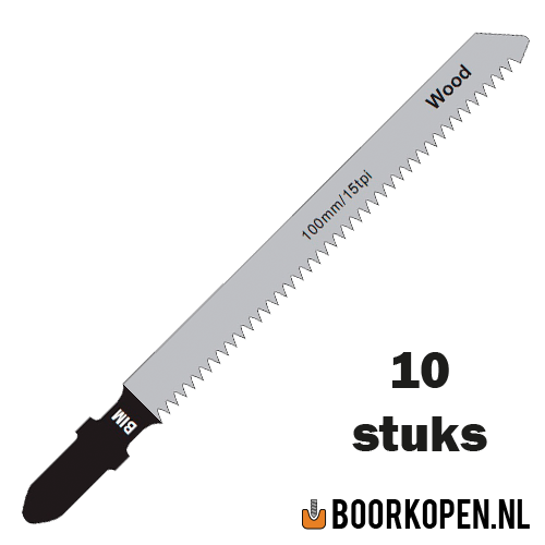 10 stuks decoupeerzaagjes hardhout 75mm 15 TPI longlife