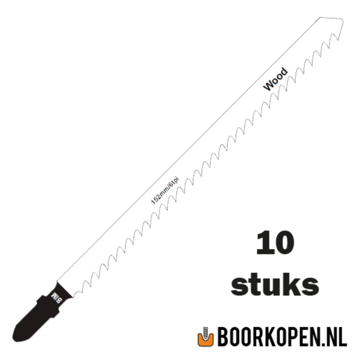 10 stuks decoupeerzaagjes hardhout 125mm 6 TPI longlife