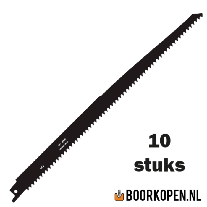 10 stuks zaagblad reciprozaag hout 300mm 6 TPI