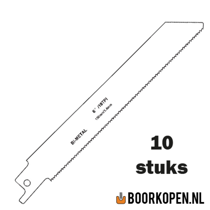 10 stuks zaagblad reciprozaag metaal 150mm 18 TPI