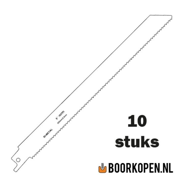 10 stuks zaagblad reciprozaag universeel hout en metaal 225mm 10 TPI
