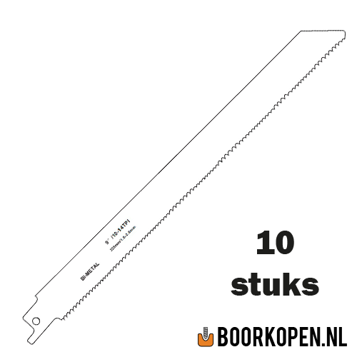 10 stuks zaagblad reciprozaag universeel hout en metaal 225mm 10-14 TPI