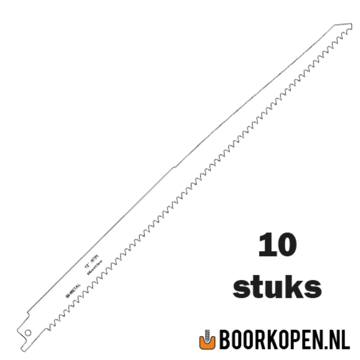 10 stuks zaagblad reciprozaag universeel hout en metaal 300mm 6 TPI