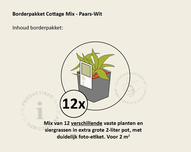 Mix borderpakket Cottage Mix - Paars-Roze-Wit