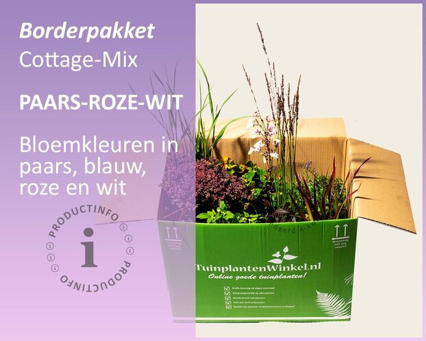Mix borderpakket Cottage Mix - Paars-Roze-Wit