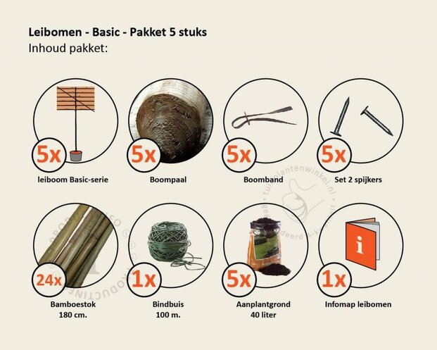 Lei-Plataan Basic - Pakket 5 stuks + Extra's!