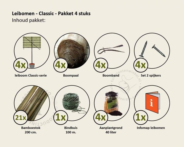 Lei-Groene Beuk - Classic - pakket 4 stuks + EXTRA'S!