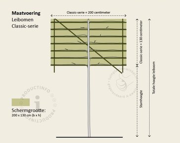 Lei amberboom - Rek 200x130 cm - pakket 3 stuks