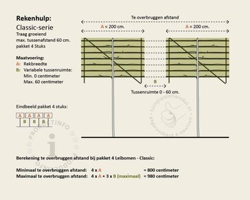 Rode leibeuk - Rek 200x130 cm - pakket 4 stuks