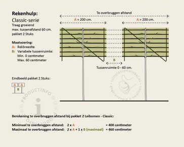 Sierpeer leiboom - Rek 200x130 cm - pakket 2 stuks
