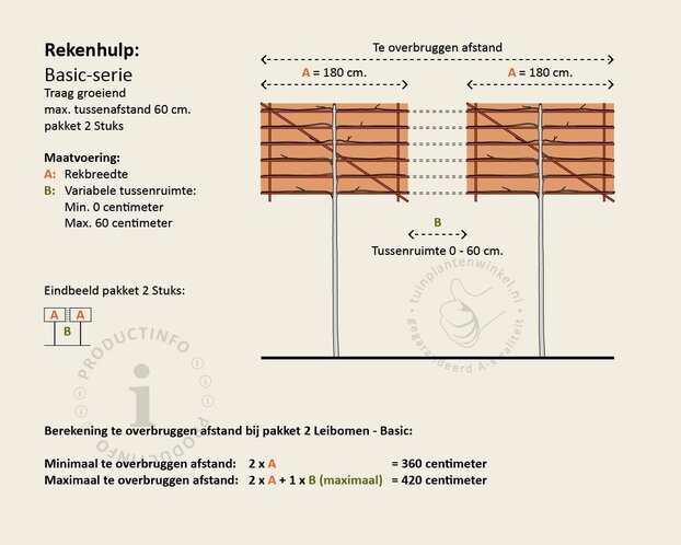 Sierpeer leiboom - Rek 180x110 cm - pakket 2 stuks