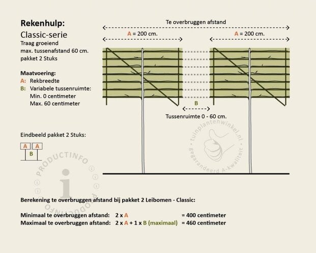 Groene leibeuk - Rek 200x130 cm - pakket 2 stuks