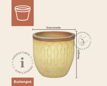 Bloempot Berlin 4-01 licht oker