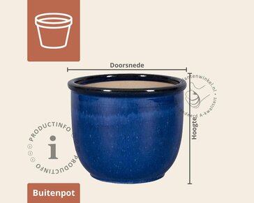 Bloempot Treviso 03 aquablauw