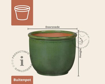 Bloempot Treviso 03 donker jade