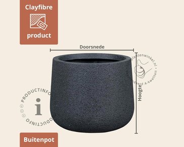 Bloempot Cleveland 54 zwart